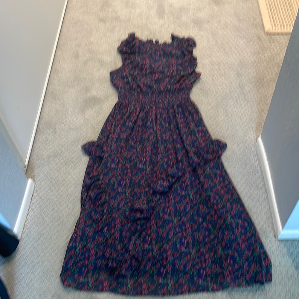 Lulus purple floral high neck maxi dress